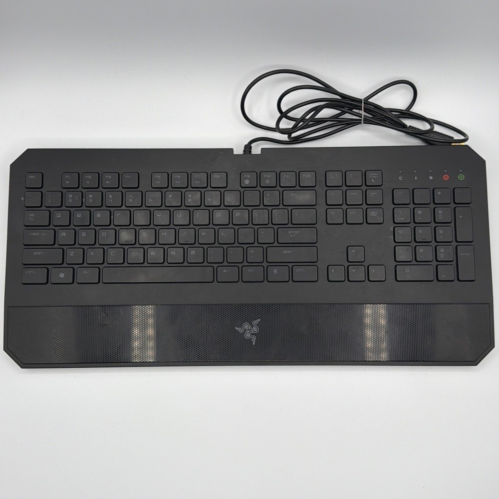 Razer DeathStalker Gaming Keyboard RZ03-0080 Green Backlit  Wired USB BLK Tested